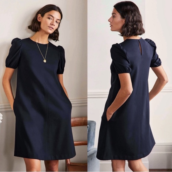 Boden Dresses & Skirts - Boden Puff sleeved jersey dress. Navy Size 12